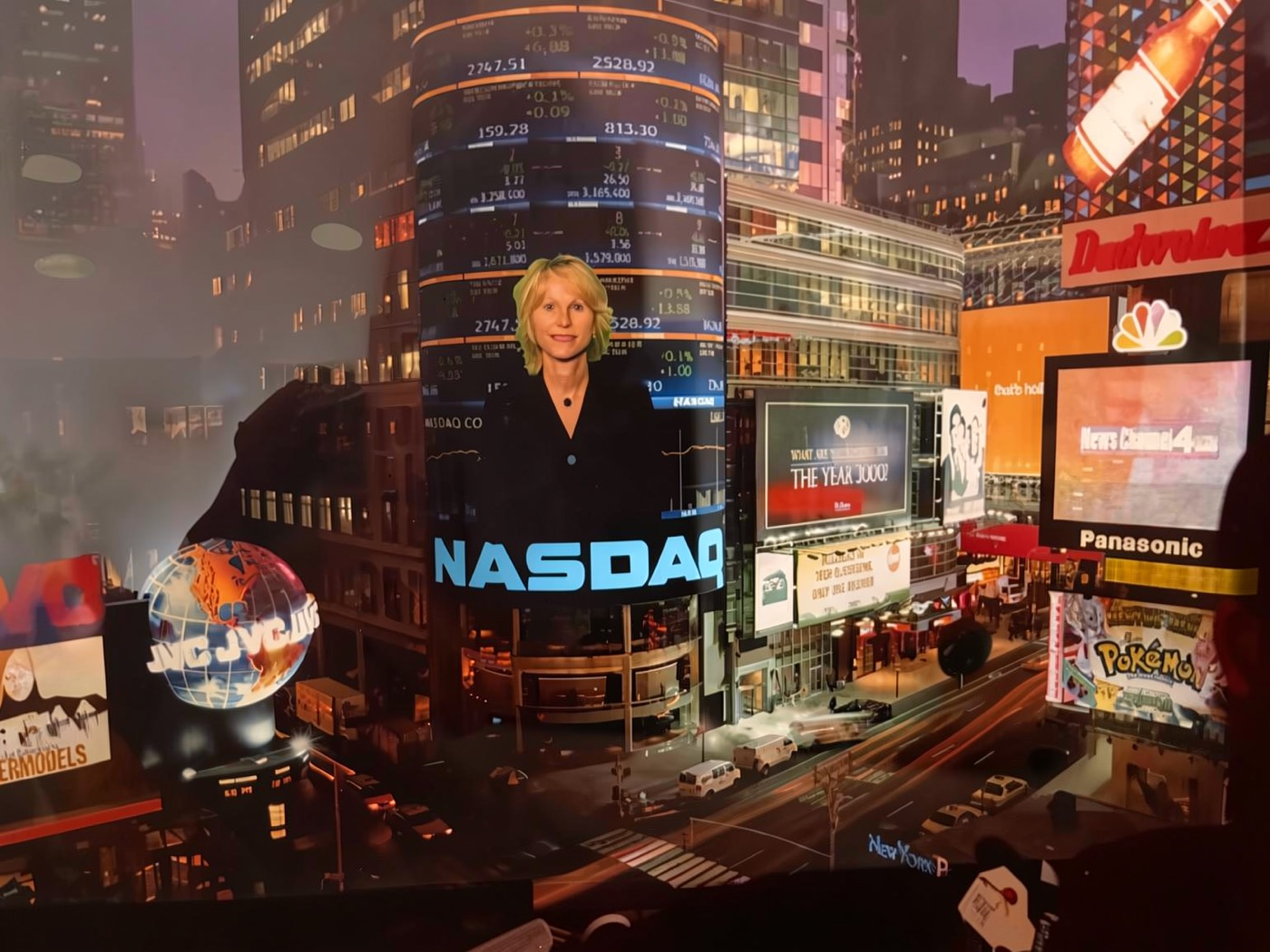 Monica Messer at the NASDAQ in Times Square